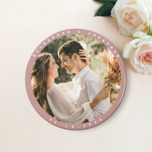 Simple Elegant Couple Photo Wedding Save The Date  Magnet