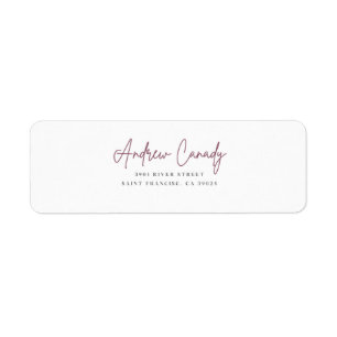 Simple elegant couple return address label