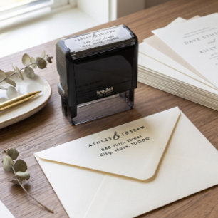 Simple Elegant Couple Return Address Self-inking Stamp