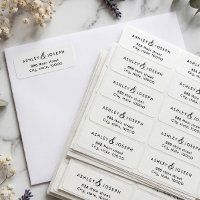 Simple elegant couple return adress label