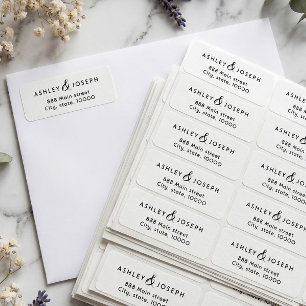 Simple elegant couple return adress label