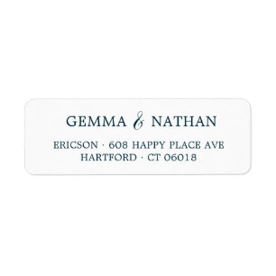 Simple Elegant Couples Name Teal Return Address