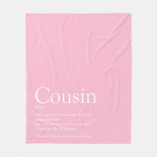 Simple Elegant Cousin Definition Pink Fleece Blanket