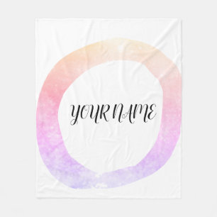 Simple elegant custom add your name floral wreath  fleece blanket