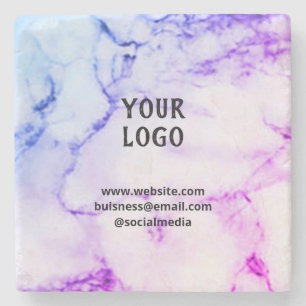 Simple elegant custom add your name marble   stone coaster