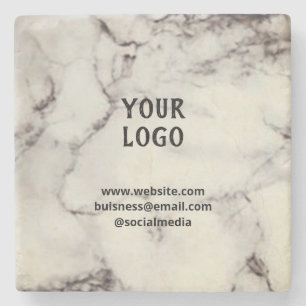 Simple elegant custom add your name marble stone coaster
