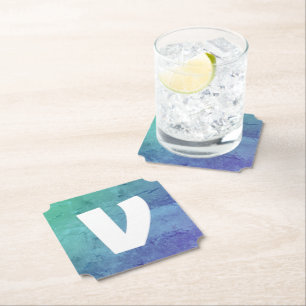 Simple elegant custom add your name marble   stone paper coaster
