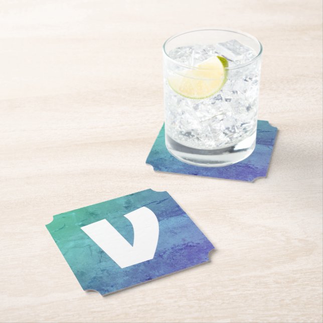 Simple elegant custom add your name marble   stone paper coaster (Insitu)