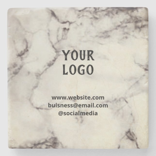Simple elegant custom add your name marble   stone stone coaster (Front)