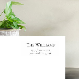 Simple Elegant Custom Family Name & Return Address Rubber Stamp