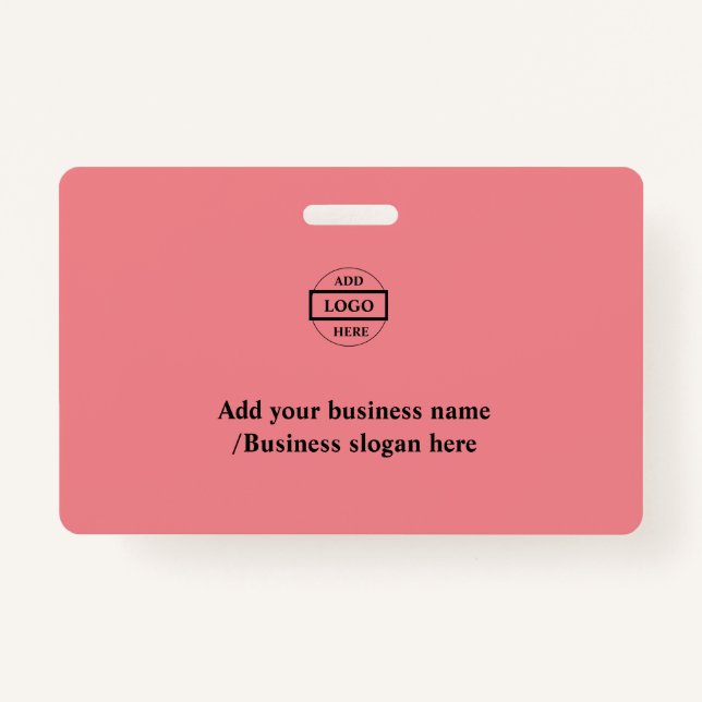 Simple elegant custom logo here company    badge ID badge (Front)