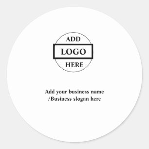 Simple elegant custom logo here company   classic round sticker