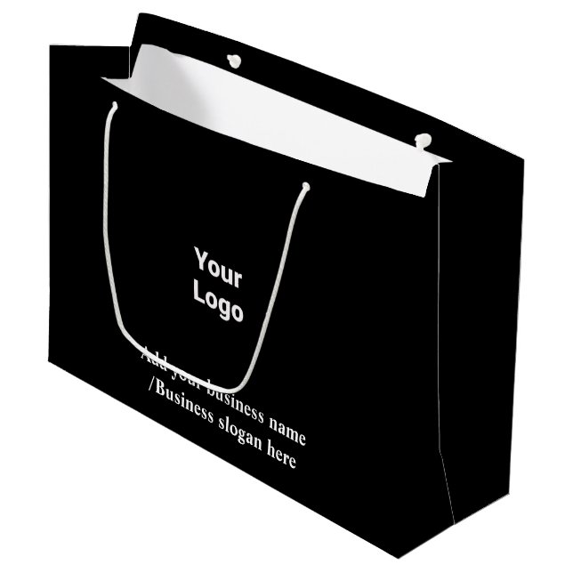 Simple elegant custom logo here company      large large gift bag (Front Angled)