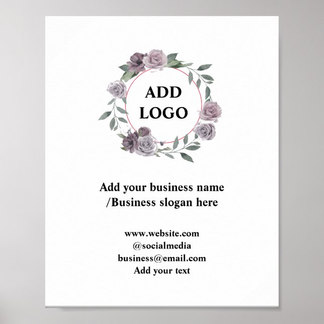 Simple elegant custom logo here company   poster (Front)