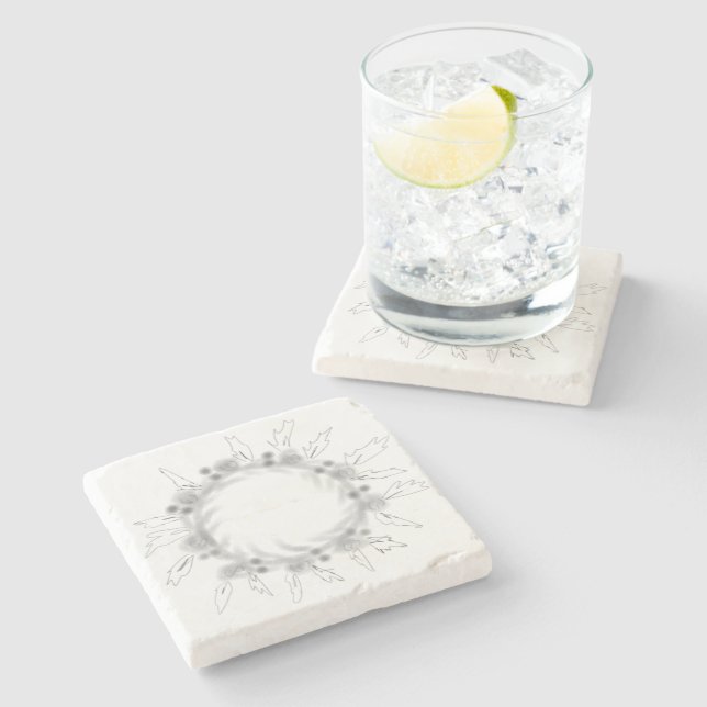Simple elegant custom logo here company        stone coaster (Side)