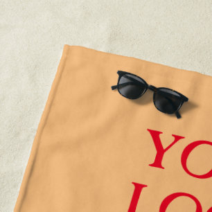 Simple elegant custom logo here company t beach towel