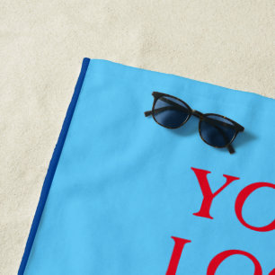 Simple elegant custom logo here company t beach towel