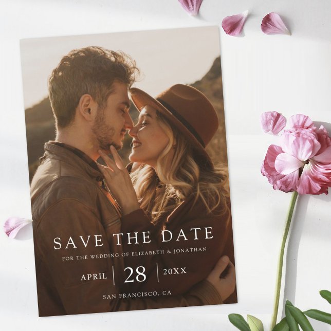 Simple Elegant Custom Photo Save the Date Wedding Magnetic Invitation (Creator Uploaded)