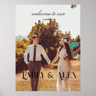 Simple& Elegant custom photo Wedding Poster