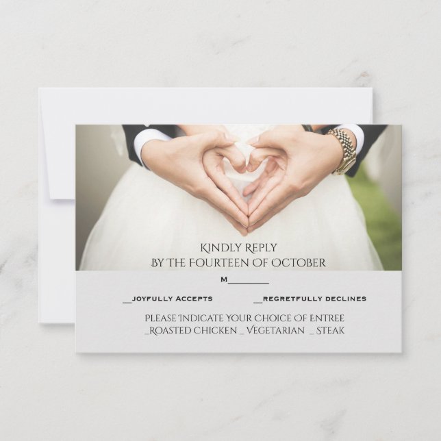 Simple Elegant Custom RSVP Card With Meal Choice (Front)