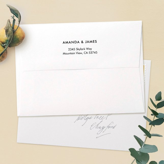Simple Elegant Custom Wedding Return Address Envelope (Creator Uploaded)