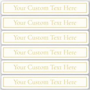 Simple Elegant Customisable Text   Gold Off White