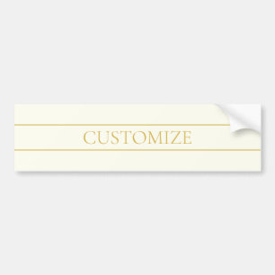 Simple Elegant Customisable Text   Gold Off White Bumper Sticker