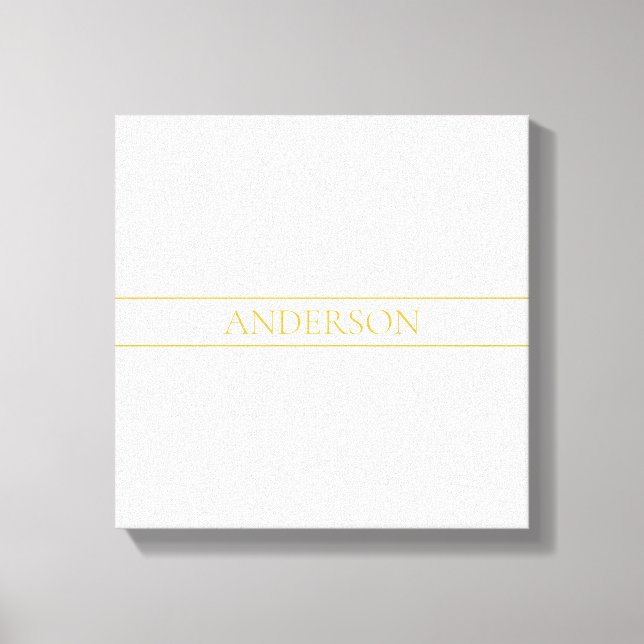 Simple Elegant Customisable Text | Gold Off White Canvas Print (Front)