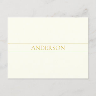 Simple Elegant Customisable Text   Gold Off White Postcard