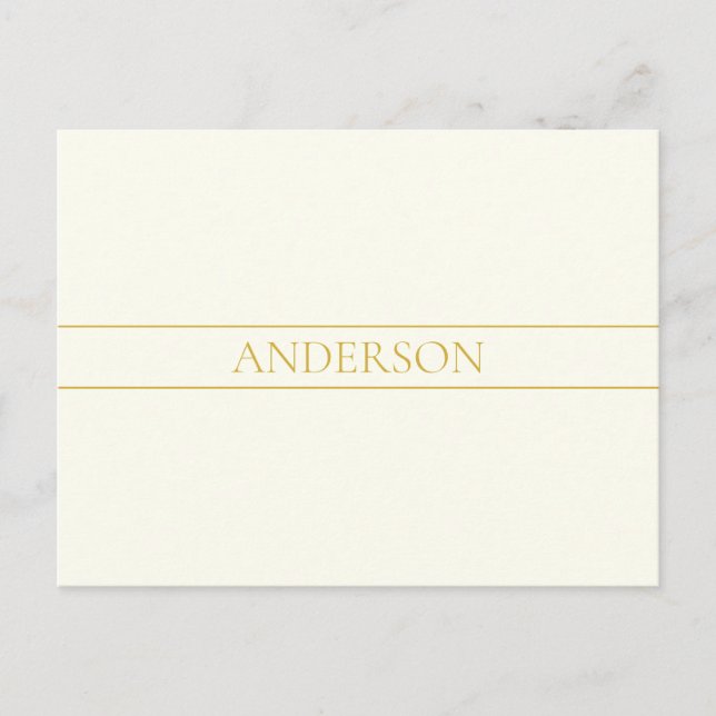 Simple Elegant Customisable Text | Gold Off White Postcard (Front)