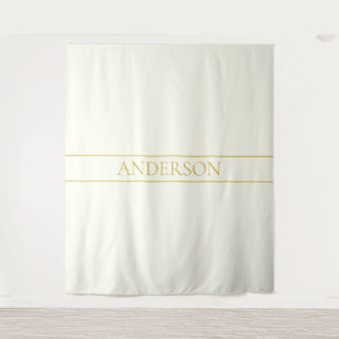 Simple Elegant Customisable Text   Gold Off White Tapestry