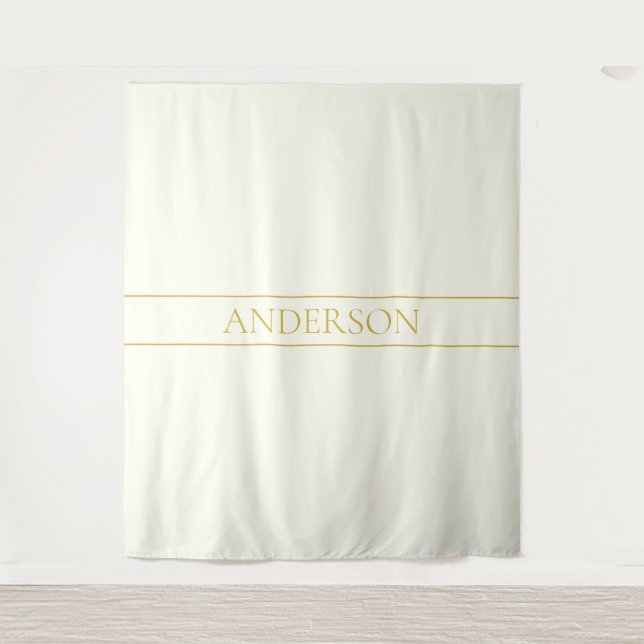 Simple Elegant Customisable Text | Gold Off White Tapestry (Front)