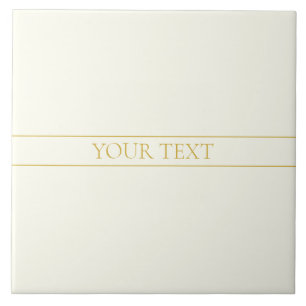 Simple Elegant Customisable Text Gold Off White Tile
