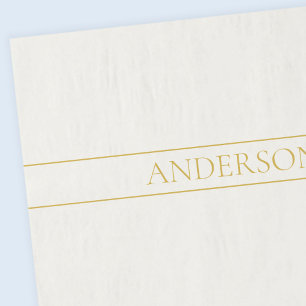 Simple Elegant Customisable Text Gold Off White Tissue Paper