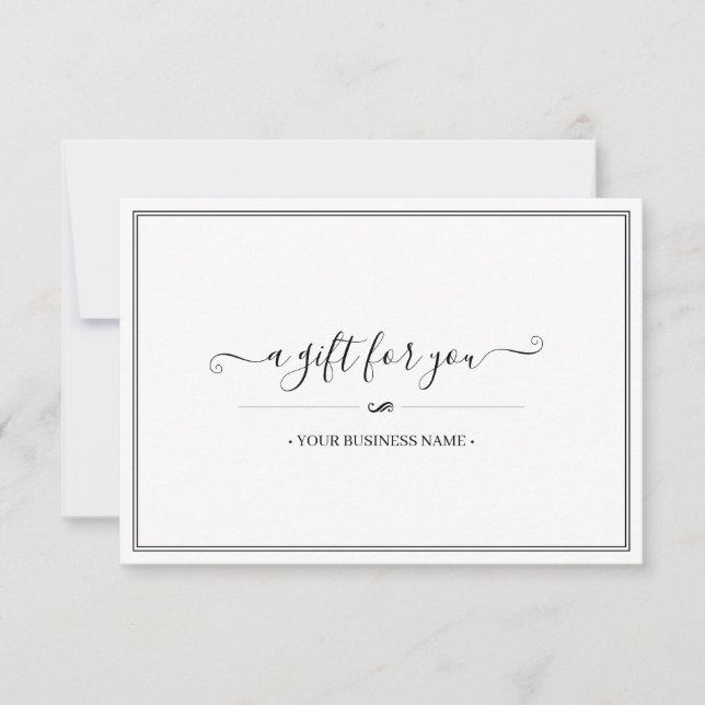 Simple Elegant Customised Gift Certificate (Front)