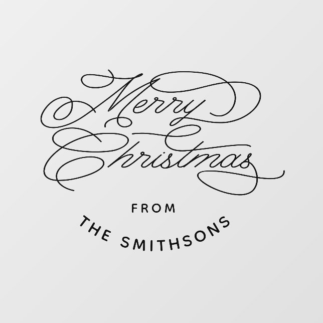 Simple & Elegant Cute Merry Christmas Personalised Window Cling (Sheet)