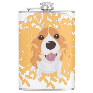 Simple Elegant Cute my dog and halloween  Hip Flask