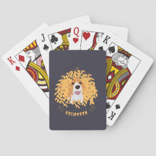 Simple Elegant Cute my dog and halloween Playing Cards