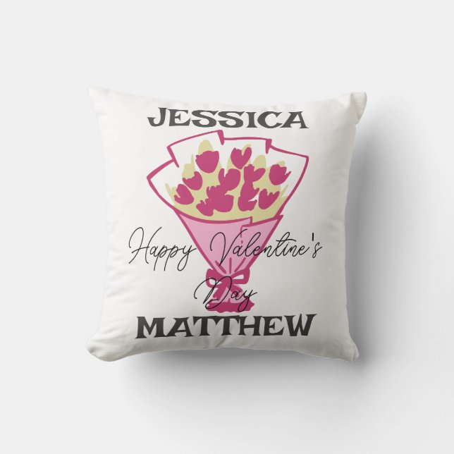 simple elegant cute valentine, Sweet for couple Cushion (Front)