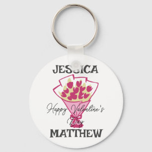 simple elegant cute valentine, Sweet for couple  Key Ring