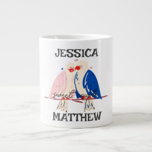 simple elegant cute valentine, Sweet for couple Large Coffee Mug