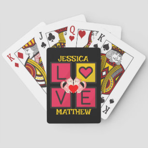 simple elegant cute valentine, Sweet for couple Playing Cards
