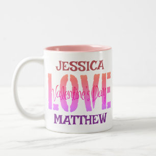 simple elegant cute valentine, Sweet for couple Two-Tone Coffee Mug