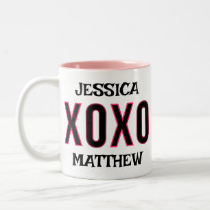 simple elegant cute valentine, Sweet for couple Two-Tone Coffee Mug