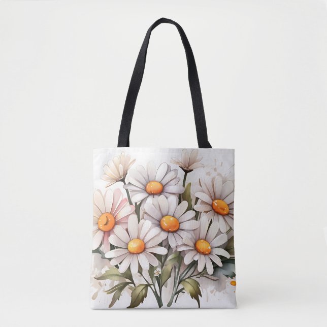 Simple Elegant Daisies Tote Bag (Front)