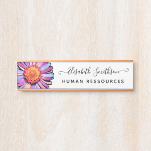    Simple Elegant Daisy Custom Professional Floral Door Sign