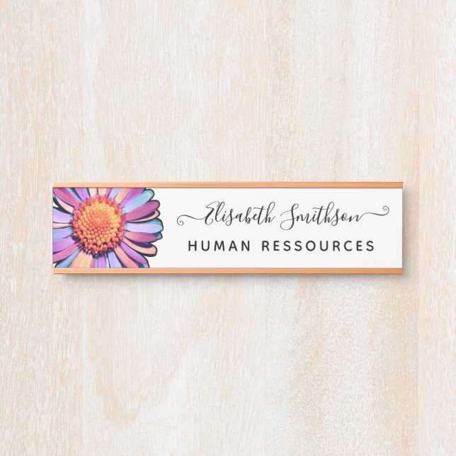    Simple Elegant Daisy Custom Professional Floral Door Sign (Front)