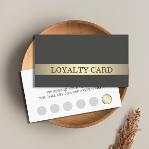 Simple Elegant Dark Faux Gold Stripe Loyalty Card