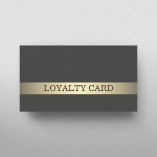 Simple Elegant Dark Faux Gold Stripe Loyalty Card