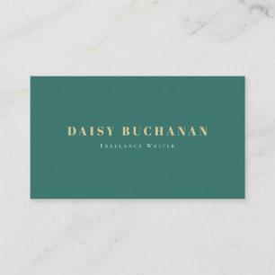 Simple Elegant Dark Green & Pink Business Card